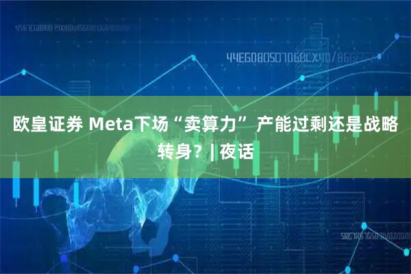 欧皇证券 Meta下场“卖算力” 产能过剩还是战略转身？| 夜话
